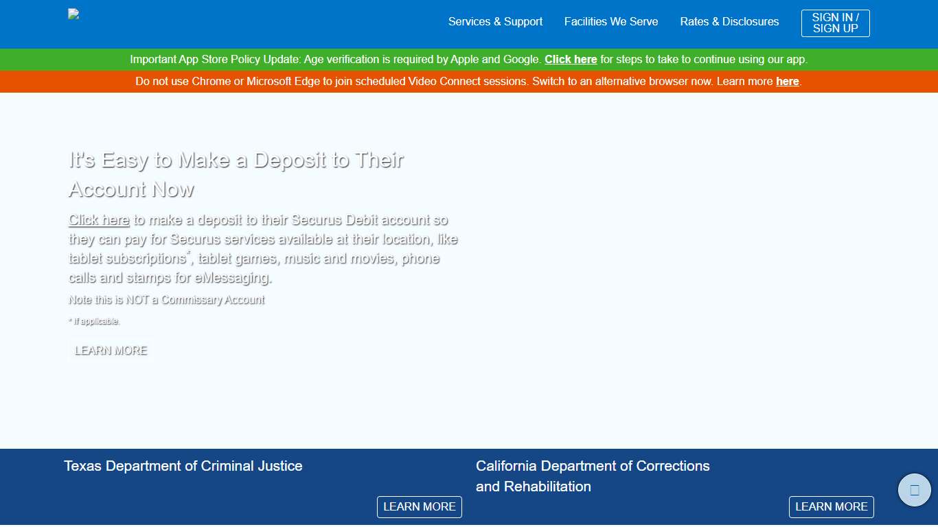 Securus Technologies - Friends and Family Video Visitation System